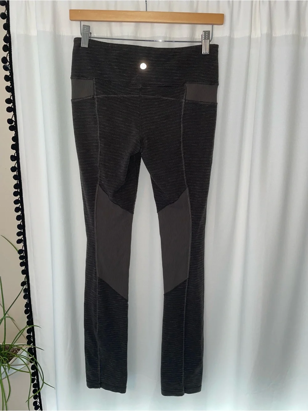 Lululemon gray knit panel leggings women’s M medium full length long legging